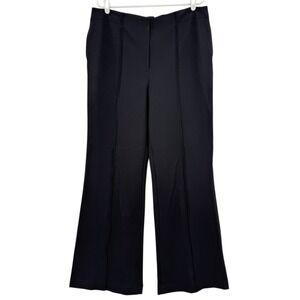 Liz Claiborne Women's Flare Leg Black Trouser 4-Way Stretch Knit Size 16 NWT